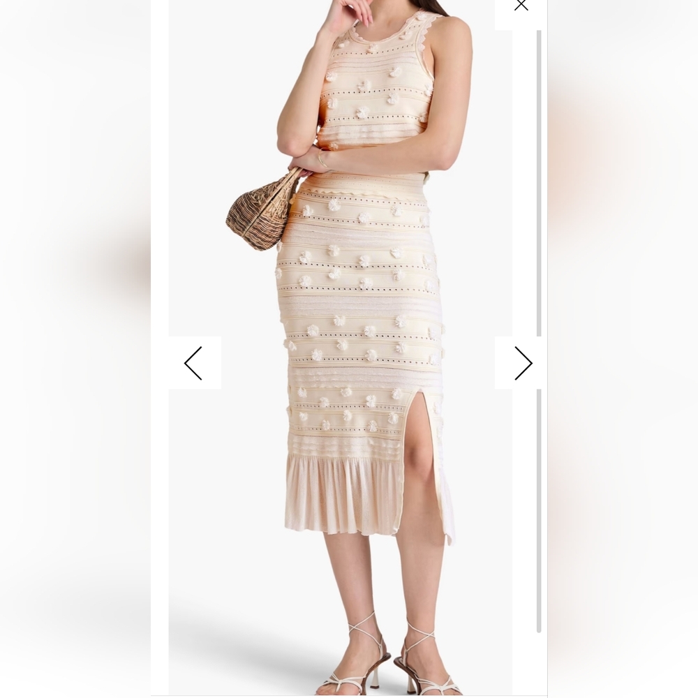 Sandro Cream Iman Crop Top & Imanie Skirt